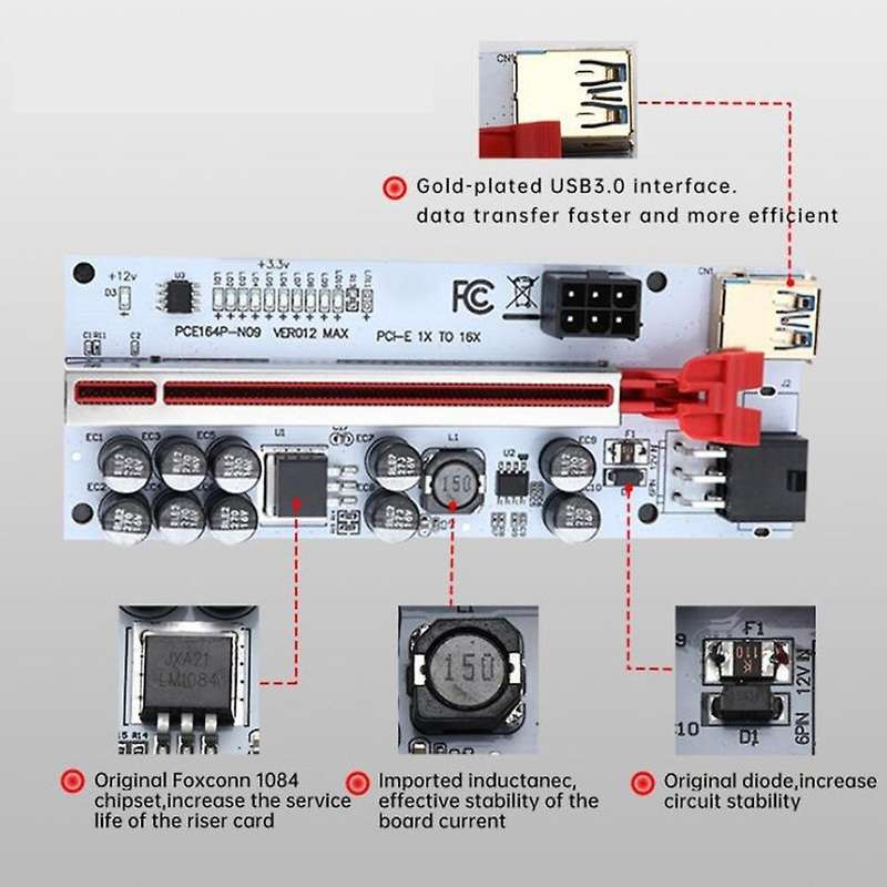 1pcs Ver012 Max Usb 3.0 Pci-e X1 to X16 Extender Cable for Mining