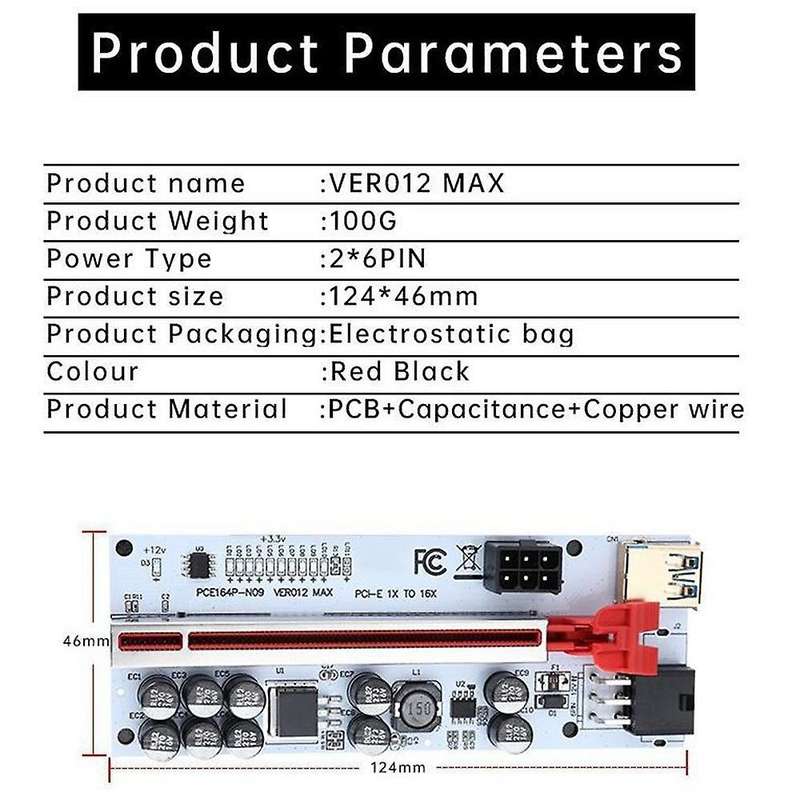 1pcs Ver012 Max Usb 3.0 Pci-e X1 to X16 Extender Cable for Mining