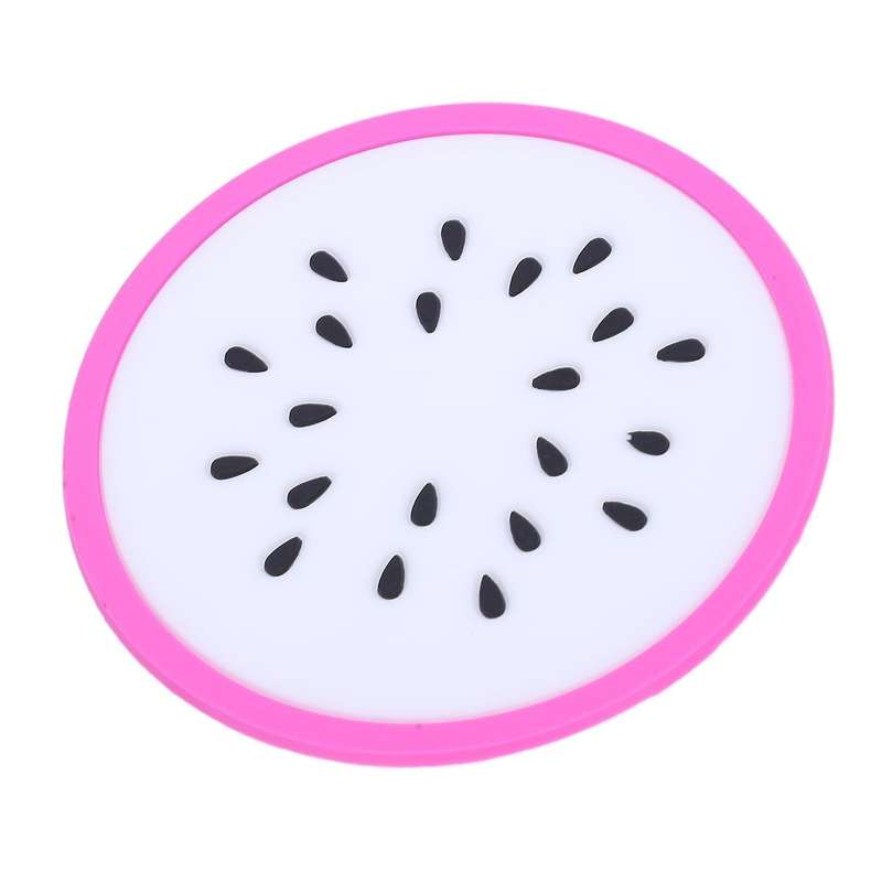 6pcs Round Non-slip Heat Resistant Mat Colorful Fruit Coasters Set