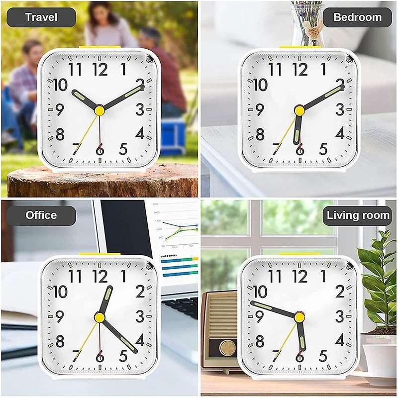 Alarm Clock Analog Silent No Ticking Alarm Clock Portable Alarm Clock