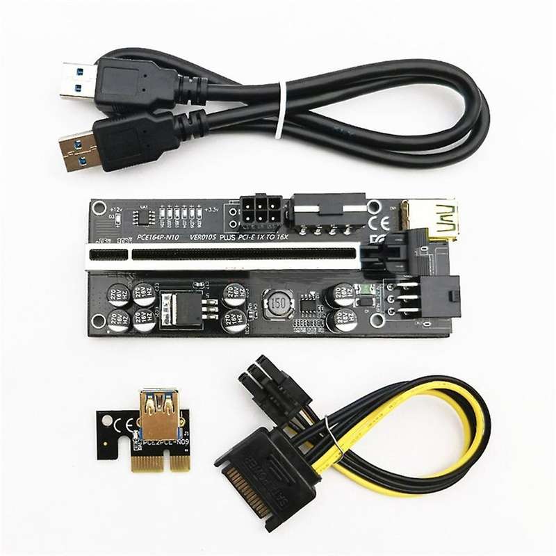 10pcs Riser Usb 3.0 Pci-e Riser Ver010s Cable for Mining Black