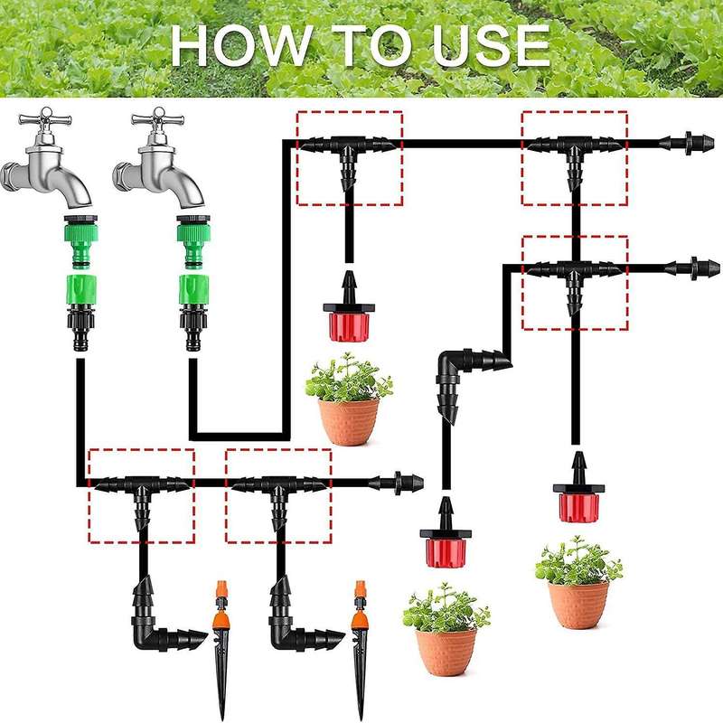 70pcs Drip Irrigation , Universal 1/4inch for Drip Or Sprinkler