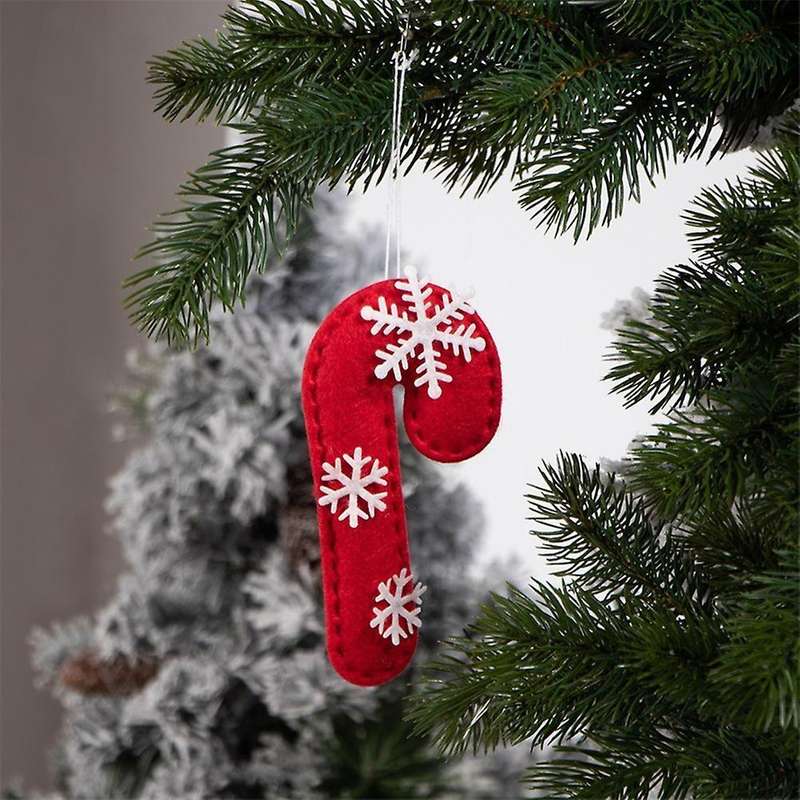 Xmas Tree Decors Cloth Candy Cane Lovely Crutch Christmas Decorations