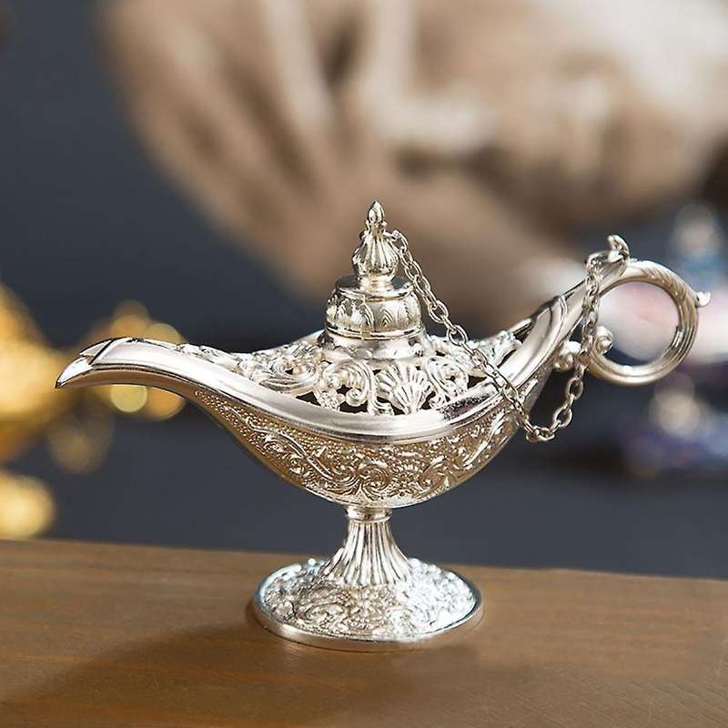 1pc Aladdin Lamp Tea Pot Zinc Alloy Desktop Decor (golden)