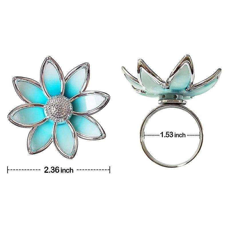 4 Pcs Blue Lotus Holder Napkin Ring,table Plate Napkin Ring,napkin