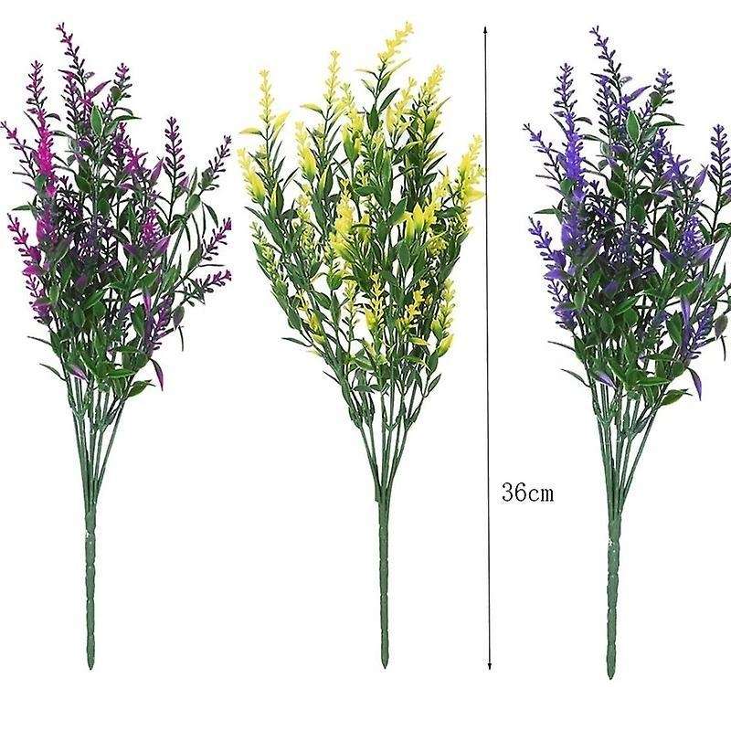 12 Bundles Artificial Lavender Flowers Outdoor Fake Flowers