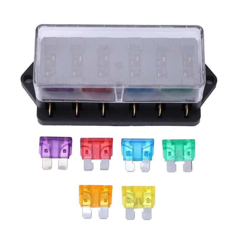 6 Way Fuse Holder Box Car Vehicle Circuit Blade Fuse Box