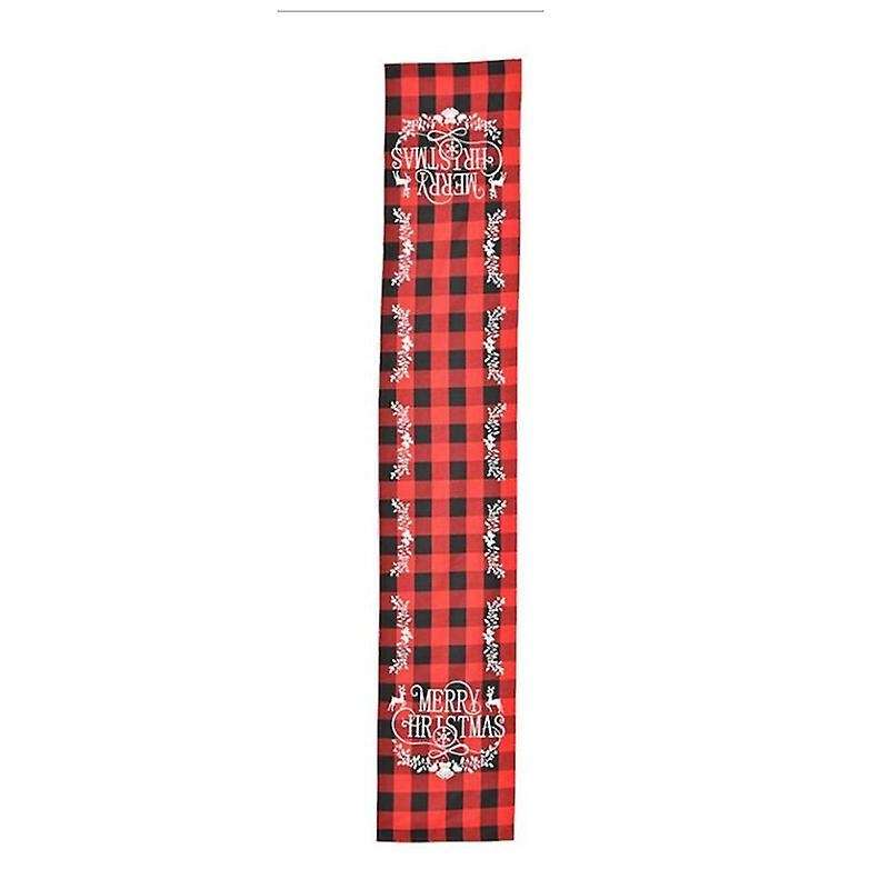 Grid Household Table Mat Cloth Set 180cmx31cm, Christmas Decoration,a