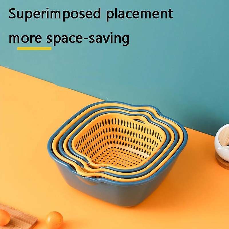 Baskets Fruit Washing Basket Multifunctional Drain Basket Stackable B