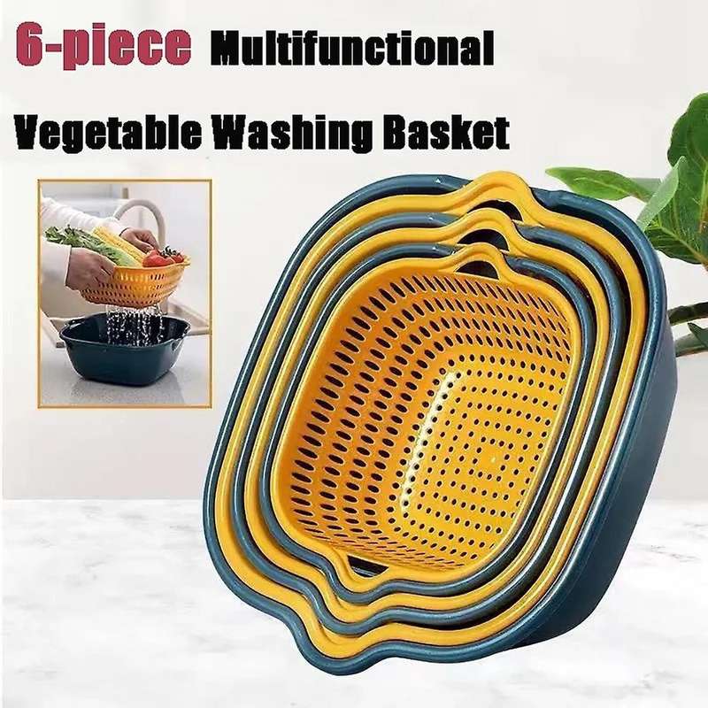 Baskets Fruit Washing Basket Multifunctional Drain Basket Stackable B