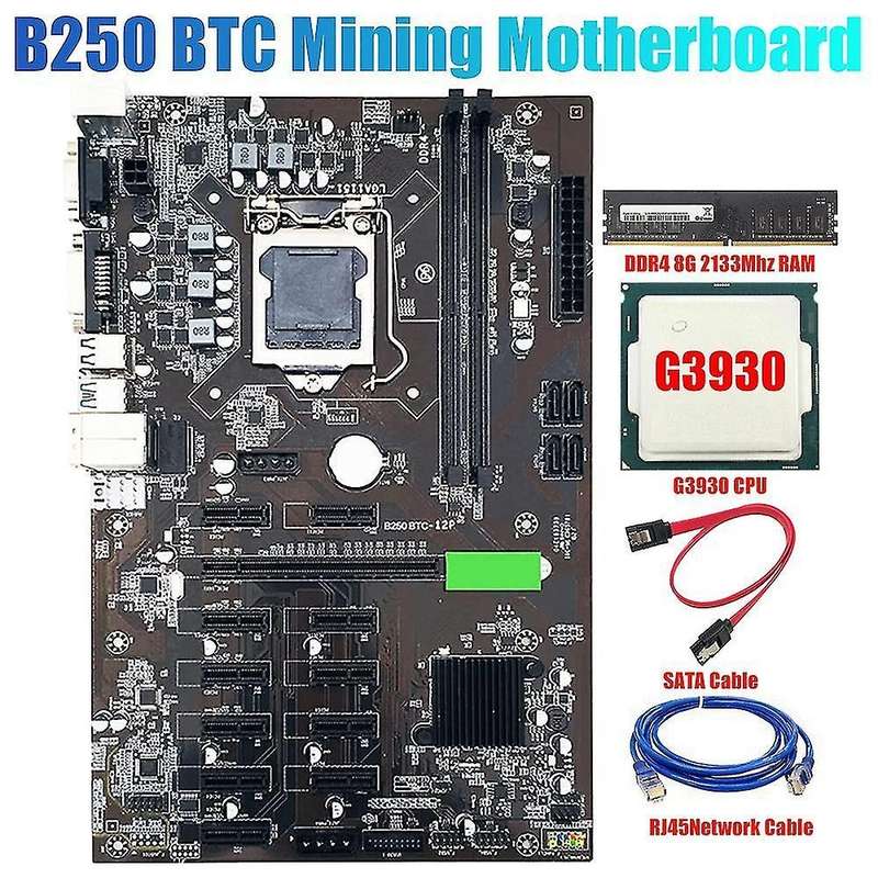 Btc-b250 Mining Motherboard with Ddr4 8gb Ram for Bitcoin Miner