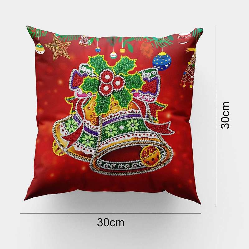 30x30cm Diy Diamond Christmas Pillowcase Decoration Bell