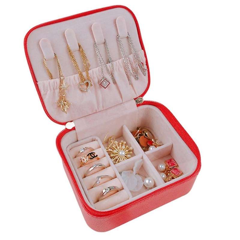 Zipper Jewelry Earrings Organizers Pu Leather Multi Compartment,gold