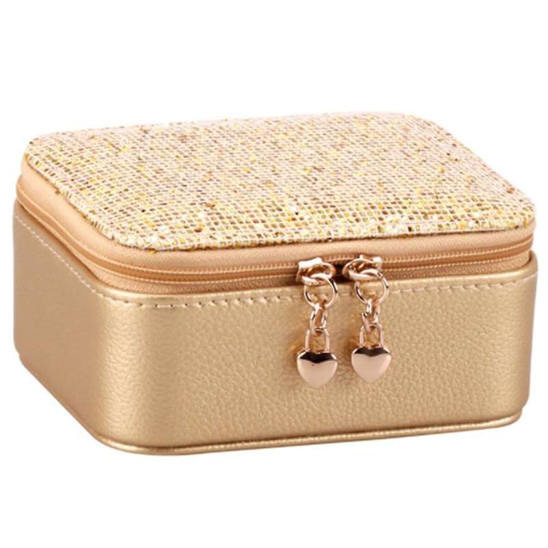Zipper Jewelry Earrings Organizers Pu Leather Multi Compartment,gold