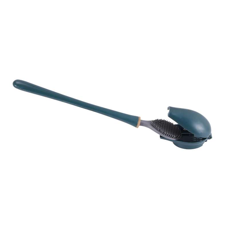 Silicone Toilet Brush Wall-mounted Automatic Cleaning Tool Wc-blue