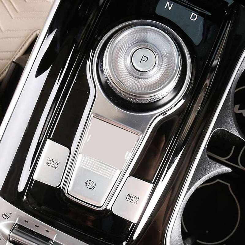 4pcs Car Central Control Gear Button Sticker Cover Trim Panel Blue