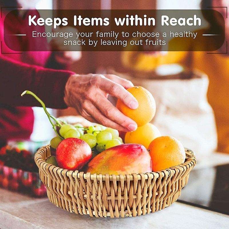 Hand-woven Wicker Basket for Fruit, Vegetable, Gift Basket -25 X 8cm