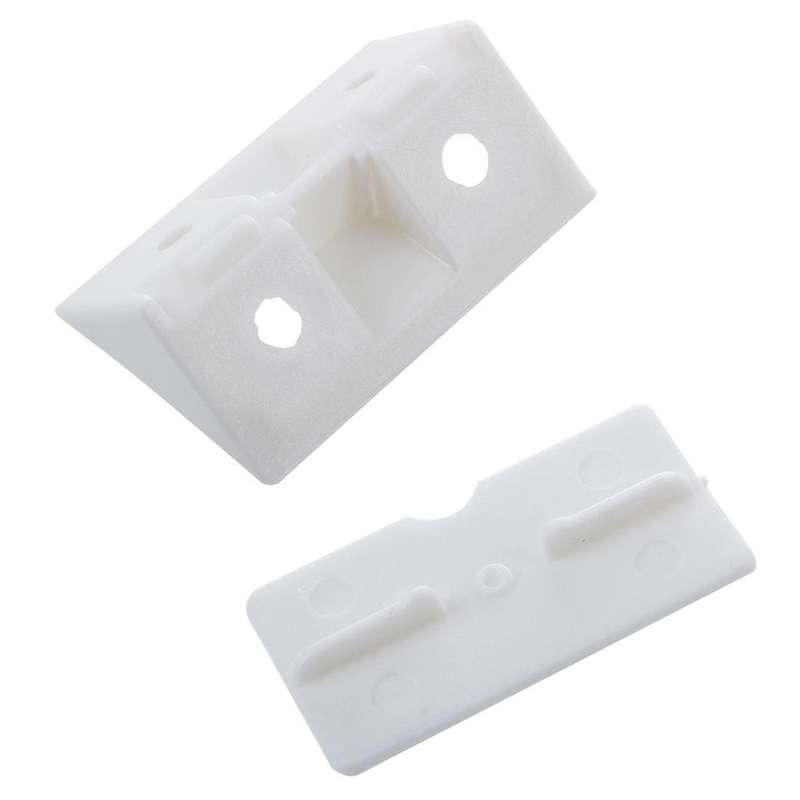 Furniture Cabinet Fastener Corner Braces Angle Brackets White 10pcs