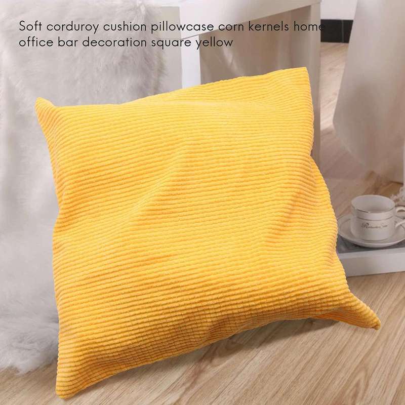 Soft Corduroy Cushion Cover Pillow Throw Case Corn Kernels Yellow 1pc