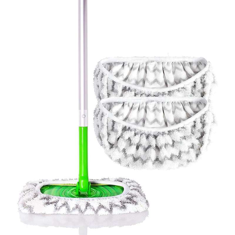 2 Pack Microfiber Reusable Mop Pads for Swiffer Sweeper for Wet & Dry