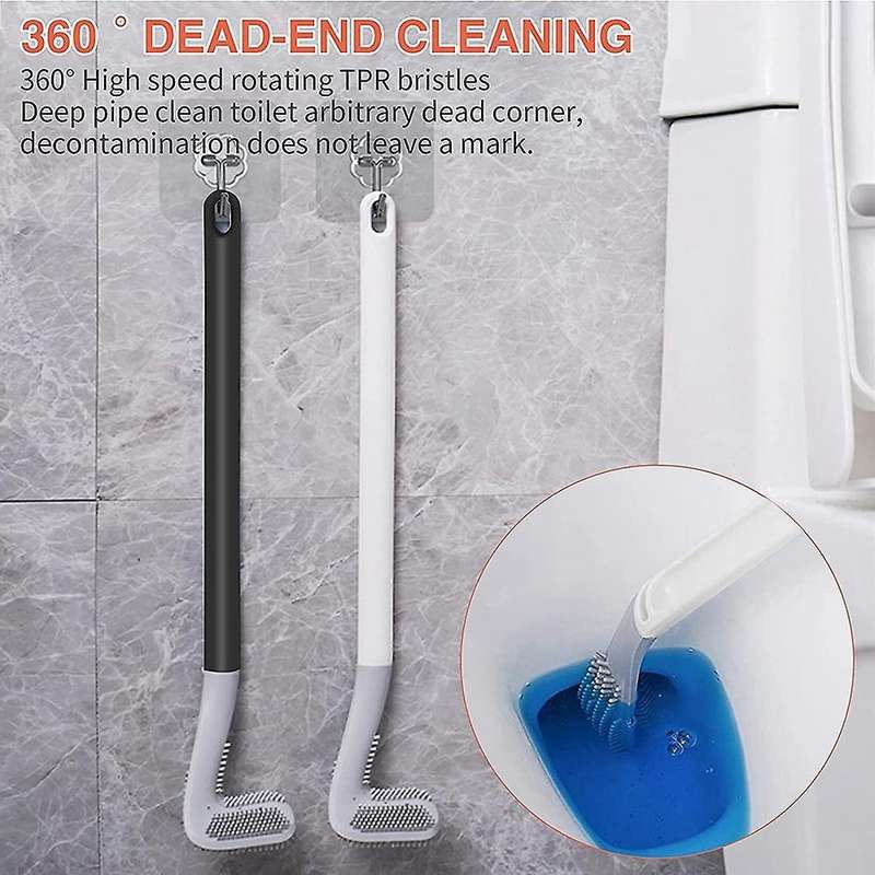 2 Pcs Toilet Brush No Dead Ends Household Toilet Cleaning Brush
