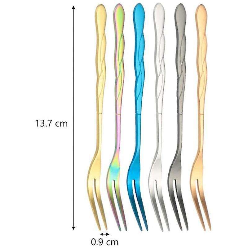 10pcs Stainless Steel Cake Fork 2 Prong Dinner Fork Rose Gold