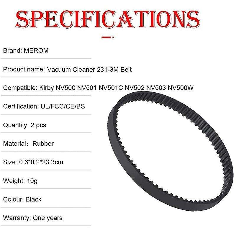 2 Pack Belts for Shark Nv501,nv502,the Rotator Lift-away Vacuum Parts