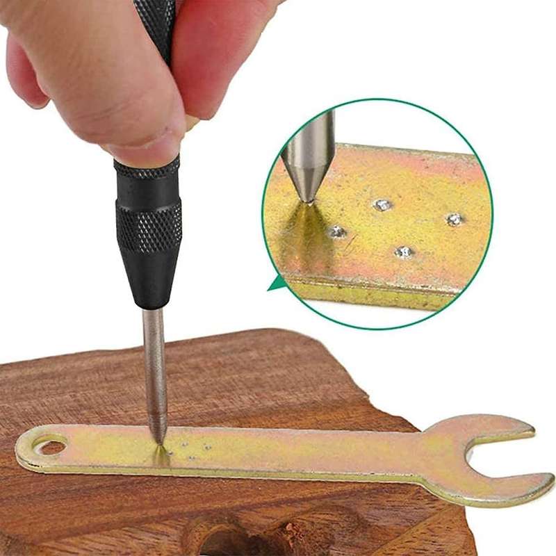 Auto Center Hole Punch with Cushion Cap for Metal Wood Plastic