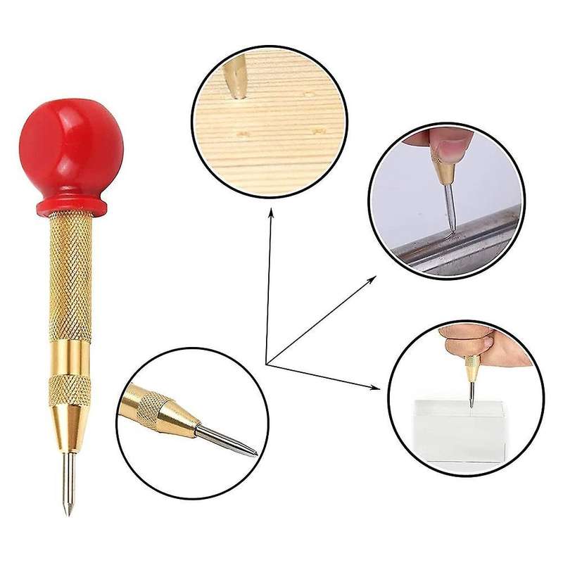 Auto Center Hole Punch with Cushion Cap for Metal Wood Plastic
