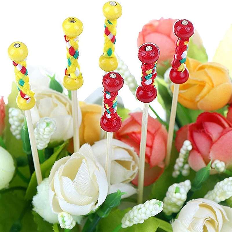 200pcs Bamboo Fruit Sticks, Wooden Toothpicks for Party Tapas Nibbles