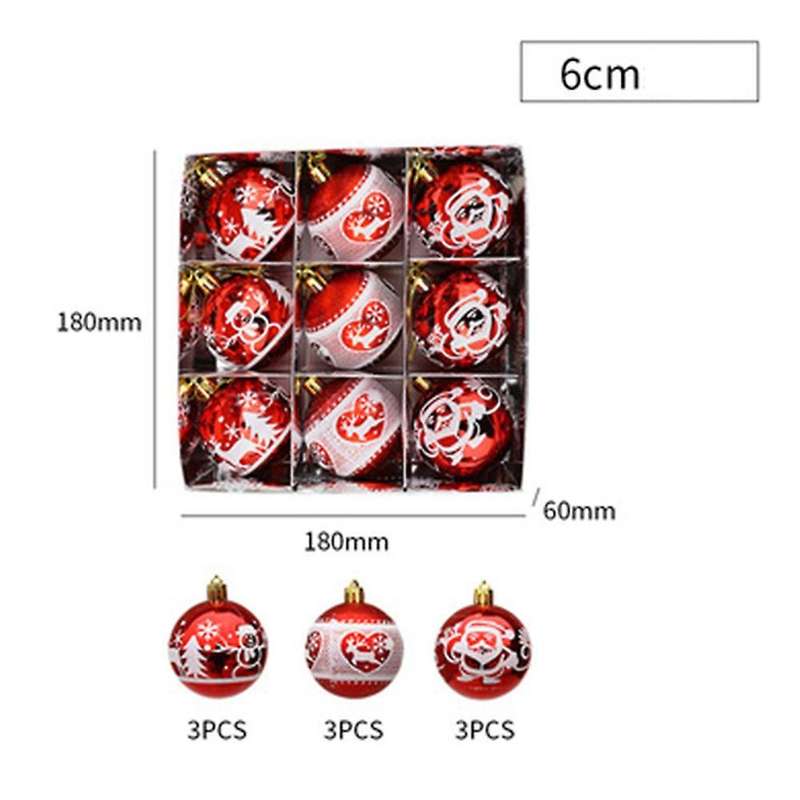 9pcs Christmas Balls Tree Hanging for Home Decor Small Pendant (gold)