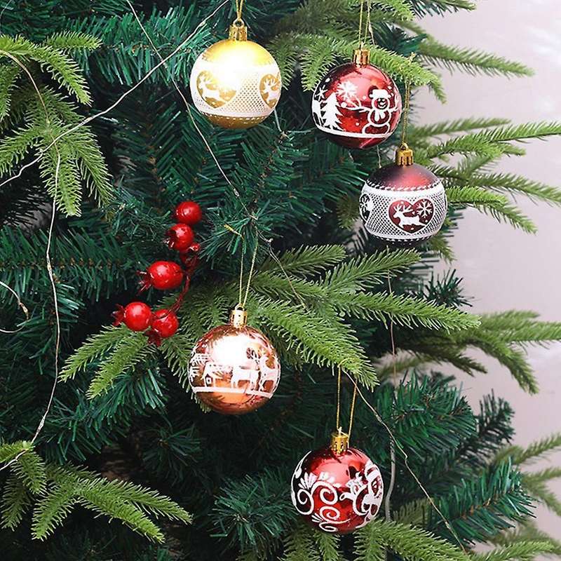 9pcs Christmas Balls Tree Hanging for Home Decor Small Pendant (gold)