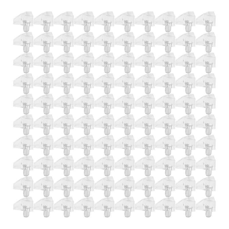 100 Pcs Clear Shelf Support Pegs -5 Mm Cabinet Shelf Holder Pins
