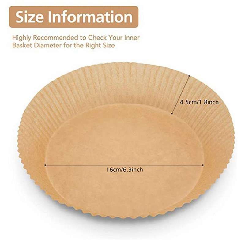 60pcs Air Fryer Parchment Paper Liners Non-stick Disposable Paper