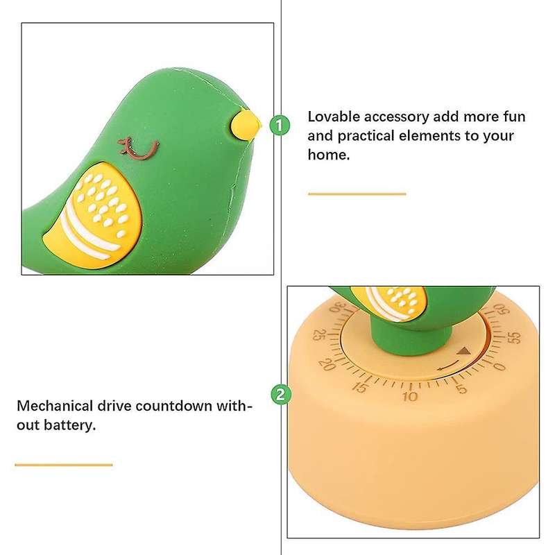 Kitchen Timer Mechanical Egg Timers Figure Countdown Timer (green)