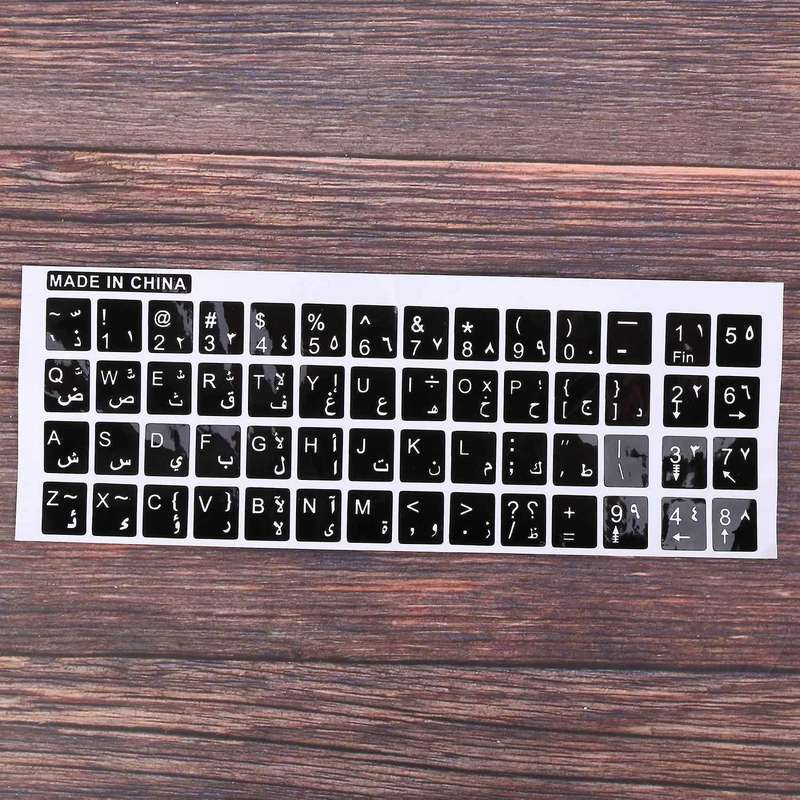 White Letters Russian Keyboard Sticker Decal Black for Laptop Pc