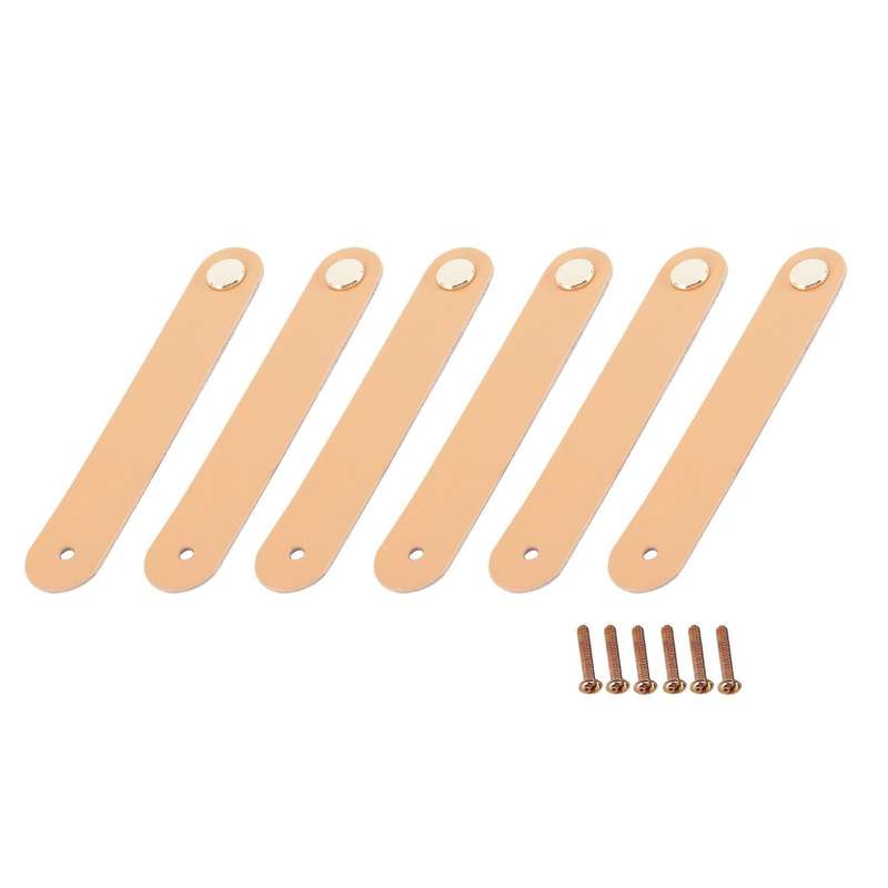 6 Pcs Leather Drawer Pull Wardrobe Door Handle for Cupboard Drawer B