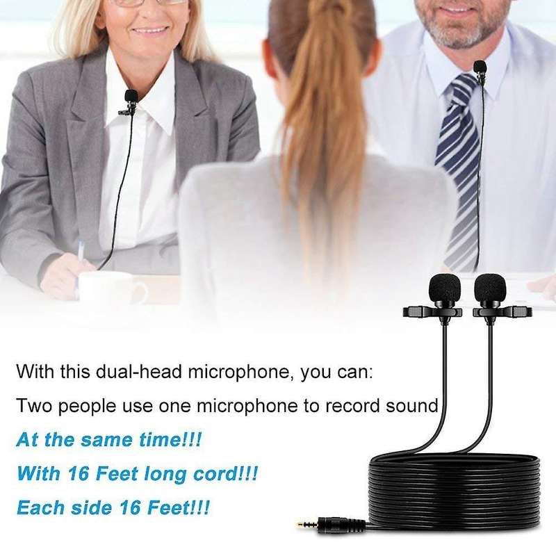 Gam-16d Dual-head Clip Lavalier Collar Microphone for In Lectures