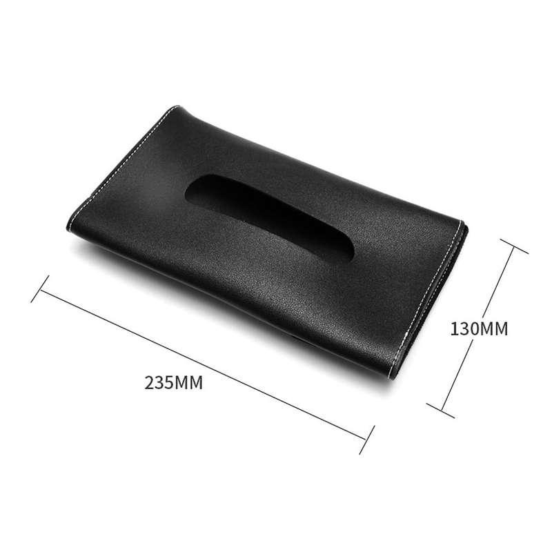 2x Car Tissue Box Towel Sets Car Sun Visor Pu Tissue Box Black