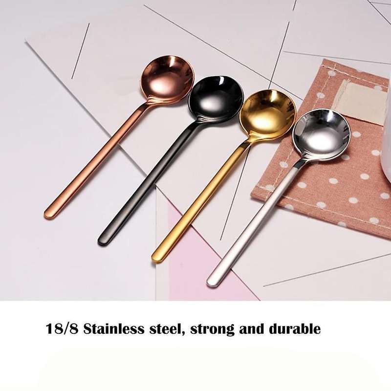 Stainless Steel 6pcs Espresso Spoons for Sugar Antipasto (silver)