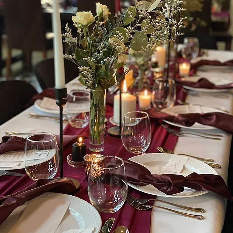 Table Runner 27x118 Inches Wedding Table Decorations Dark Red