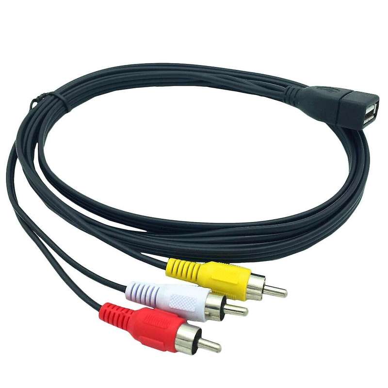 1.5m Usb A Female to 3 Rca Phono Av Cable Aux Audio Video Adapter