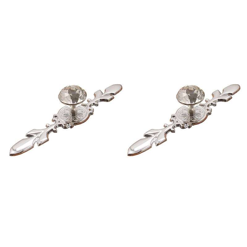 2 Pcs Crystal Handles with Screws Drawer Dresser Knobs for Kitchen