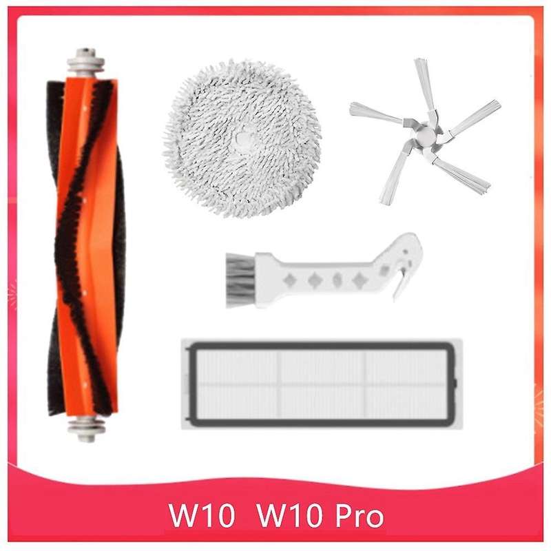 5pcs for Xiaomi Dreame W10/w10 Pro Mop Cloth Main Side Brush Filter