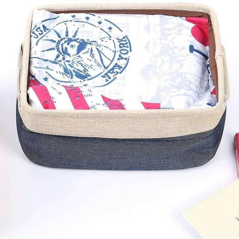 Storage Bins,fabric Storage Basket with Dual Handles Dark Blue S