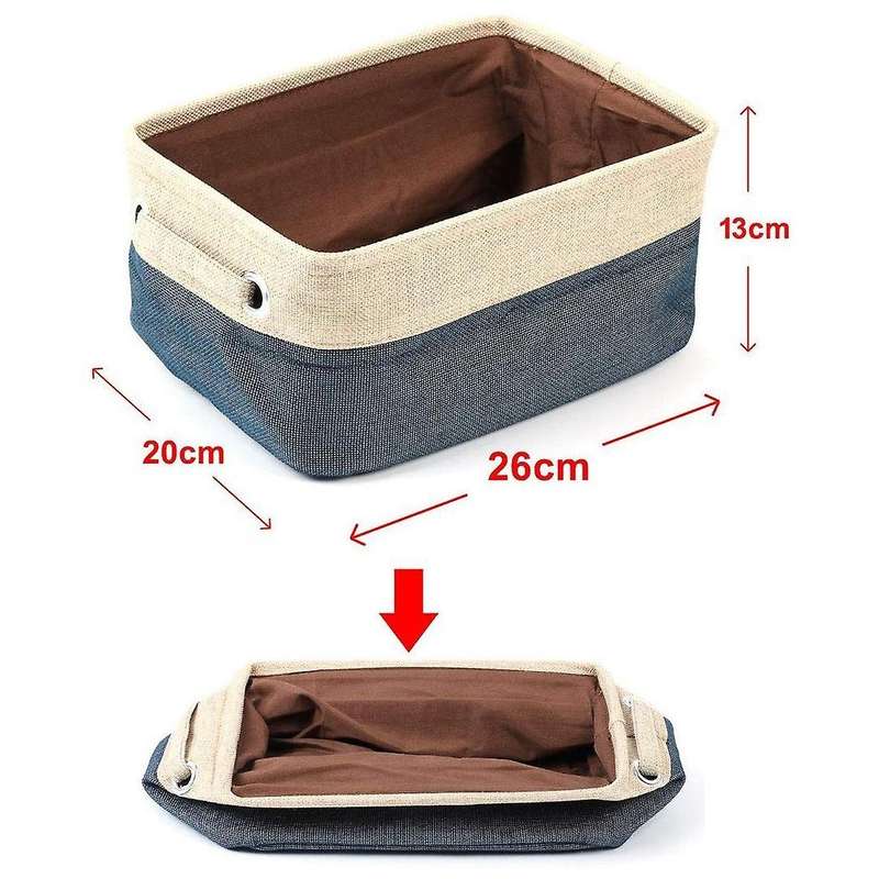 Storage Bins,fabric Storage Basket with Dual Handles Dark Blue S
