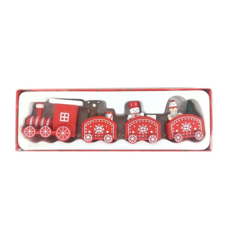 Wooden Train Ornament for Home Santa Claus Gift New Year Decor,d