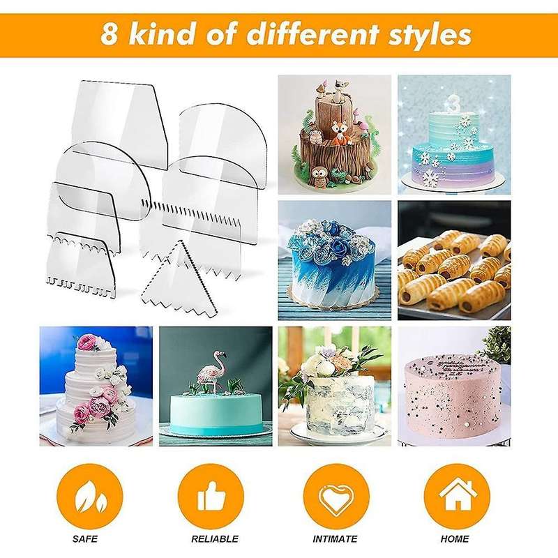 Acrylic Cake Spatula Cake Scraper Fondant Smoother,for Kitchen Baking