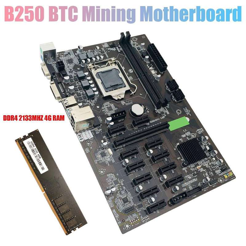 B250 Btc Mining Motherboard with Ddr4 4gb 2133mhz Ram for Btc Miner