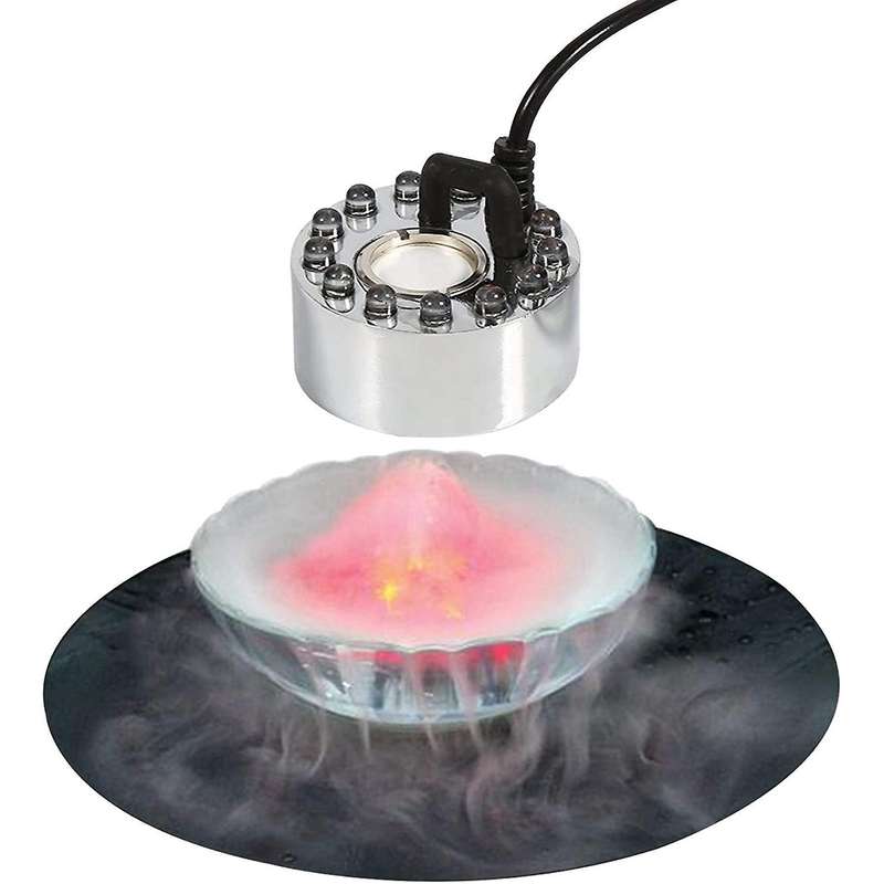 Mini Mist Maker, 12 Led Mister Fogger Water Fountain Pond Fog Machine